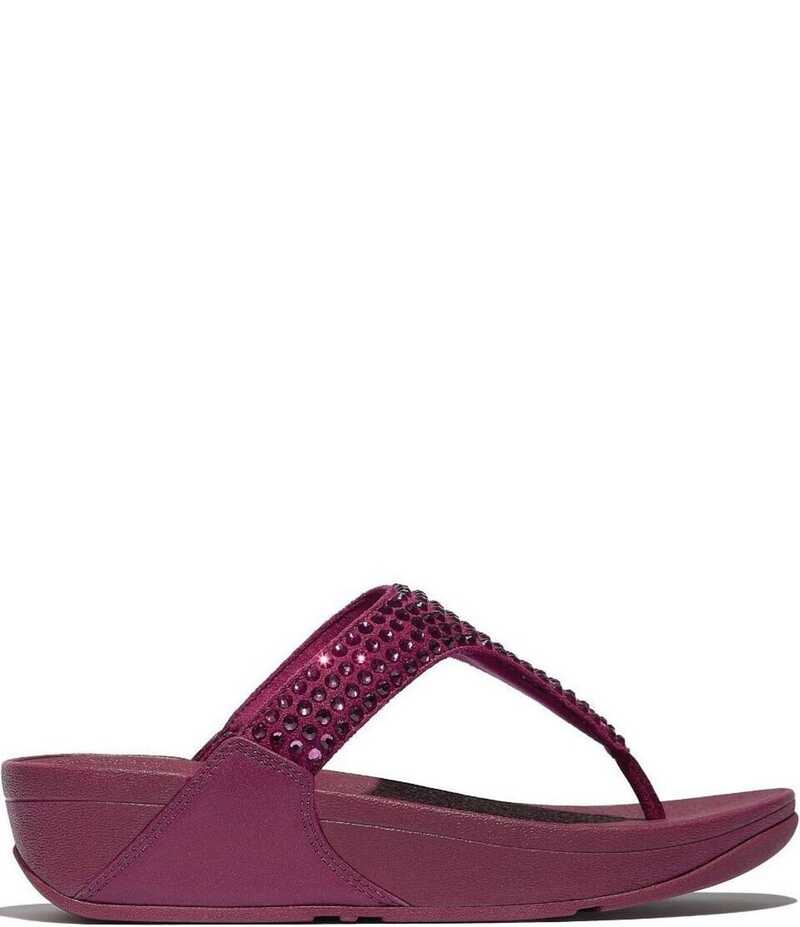 フィットフロップ レディース シューズ サンダル マキシ FitFlop Lulu Maxi-Crystal Embellished T-Strap Flip Flop Sandals Ruby ルビー