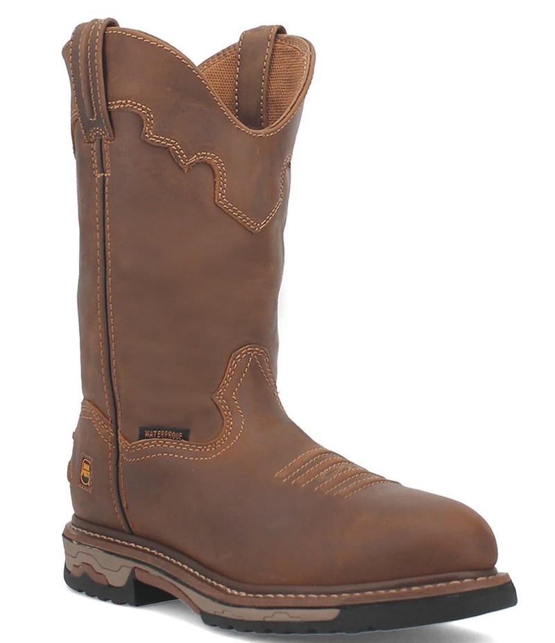 ダン郵便うけ メンズ シューズ ブーツ・レインブーツ なめし革 Dan Post Men\u0027s Journeyman 11 Waterproof Leather Round Composite Toe Work Boots Saddle