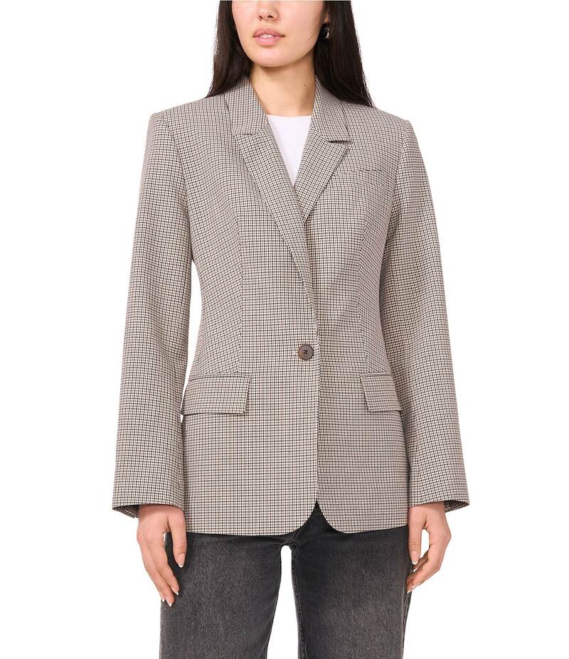 ワンステート レディース アウター コート ブレザー 1. STATE Woven Peak Lapel Long Sleeve Blazer Black Multi ブラック