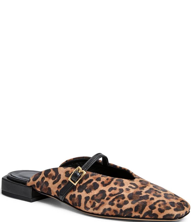 ブルーノマグリ レディース シューズ パンプス プリント スエード Bruno Magli Pilar Leopard Print Suede Square Toe Mules Leopard アニマル