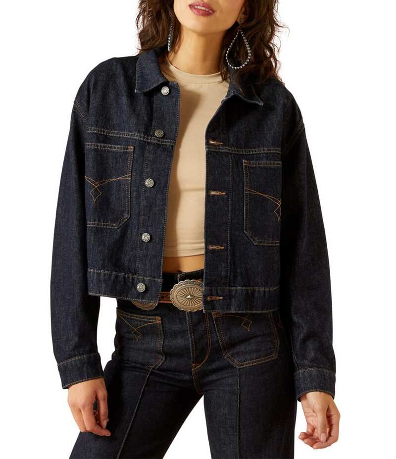 アリアト レディース アウター コート デニム ジャケット Ariat Denim Western Utility Trucker Jacket Rinse デニム