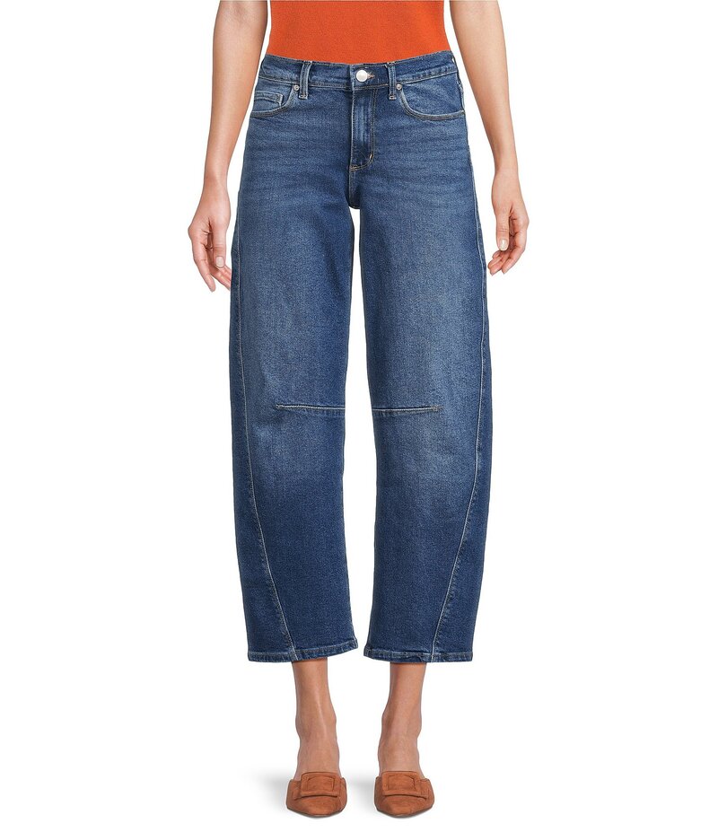 コード ブルー レディース ボトムス デニムパンツ クロップド ジーンズ Code Bleu High Rise Cropped Barrel Leg Jeans Sable Wash｜ReVida 店