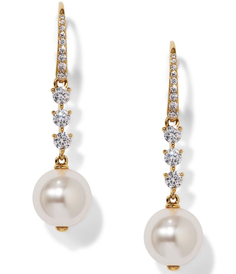 ナディール レディース アクセサリー ピアス・イヤリング Nadri Venus CZ Pearl Linear Earrings Gold ゴールド|ReVida 店