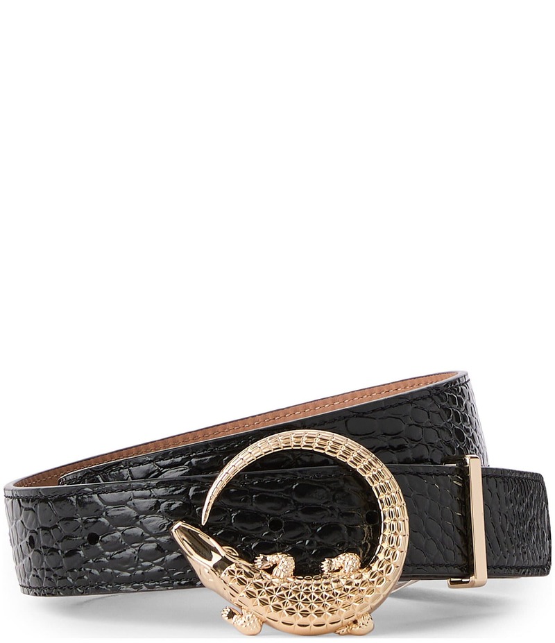 ブランミン レディース アクセサリー ベルト BRAHMIN 1.25 Croc Embossed Buckle Belt Black ブラック｜ReVida 店