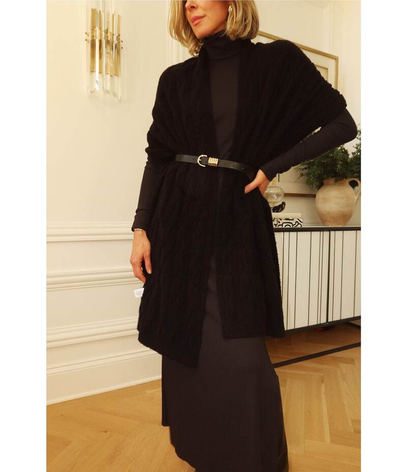 スプレンディット レディース アクセサリー マフラー・ストール・スカーフ ウール ニット Splendid x Cella Jane Blog Boucle Wool Blend Cable Knit Scarf Black ブラック