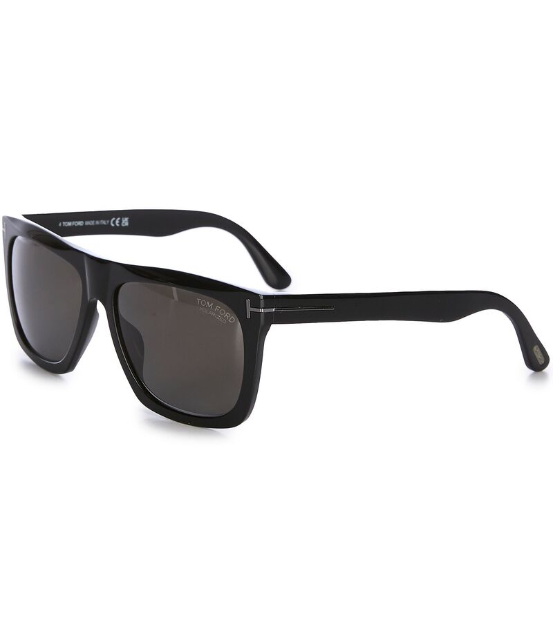 トム・ジェラルド・r・フォード レディース 付属物 サングラス・アイウェア TOM FORD Men\u0027s Morgan 57粍 Geometric Polarized Sunglasses Shiny Black/Smoke 黒いこと
