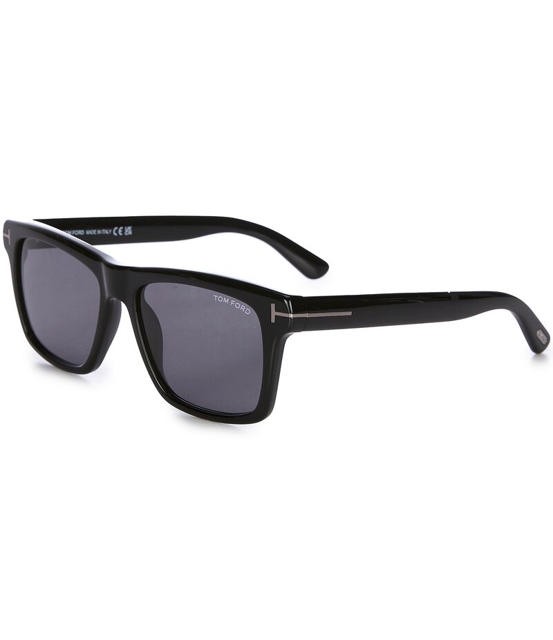 トム・ジェラルド・r・フォード レディース 佩び物 サングラス・アイウェア TOM FORD Men\u0027s Buckley 56粍 Square Sunglasses Shiny Black/Smoke 黒いこと