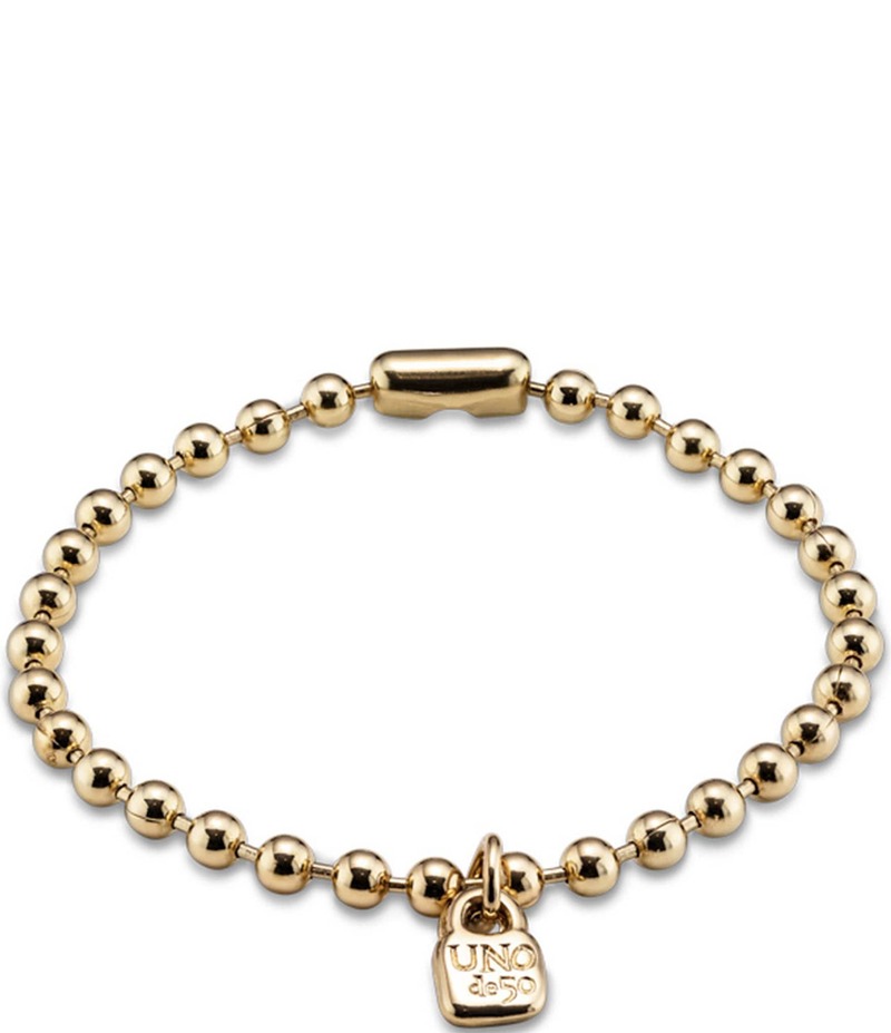 ウノデ 50 レディース アクセサリー ブレスレット・バングル・アンクレット UNOde50 Emotions Beaded Charm 18k Gold Line Bracelet Gold ゴールド