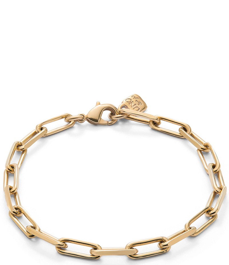 ウノデ 50 レディース アクセサリー ブレスレット・バングル・アンクレット UNOde50 Hazte Uno Collection Rectangular Link 18k Gold Line Chain Bracelet Gold ゴールド