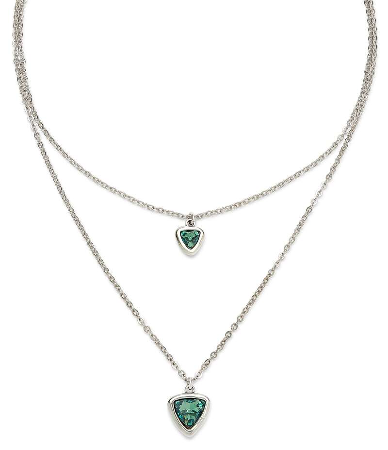 ウノデ 50 レディース アクセサリー ネックレス・チョーカー レース UNOde50 Ser Camaleonica Collection Green Crystal Sterling Silver Short Multi Strand Necklace Silver/Green グリーン