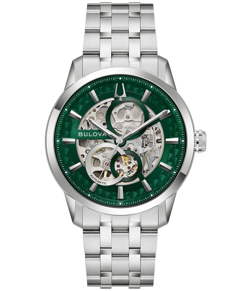ブロバ レディース 付属品 ウオッチ プルオーバー Bulova Men\u0027s Three Hand Stainless Steel Bracelet Watch Silver しろがね色