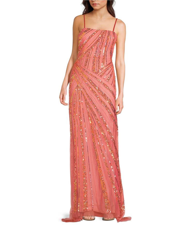 ジャンプ レディース トップス ワンピース ストラップレス Jump Beaded Strapless Gown With Train Orange オレンジ