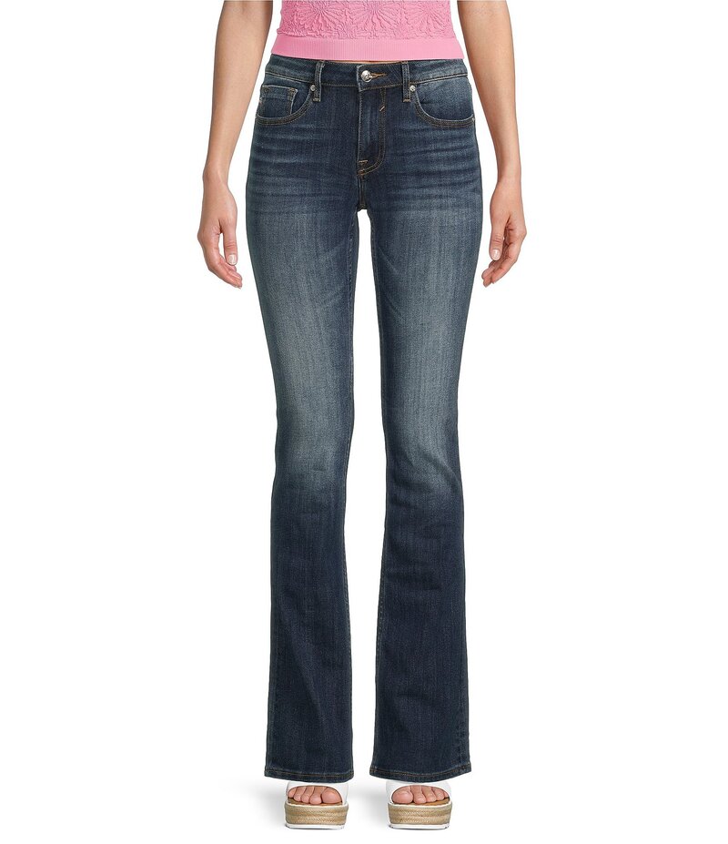 ヴィゴス レディース ボトムス デニムパンツ ブーツカット ブーツ ジーンズ Vigoss Mid Rise Whiskered Bootcut Jeans Dark Wash|ReVida 店