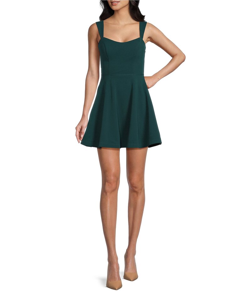 シティヴァイブ レディース トップス ワンピース ノースリーブ レース City Vibe Sweetheart Neck Sleeveless Illusion Lace Back Fit And Flare Dress Deep Hunter｜ReVida 店 13,285円