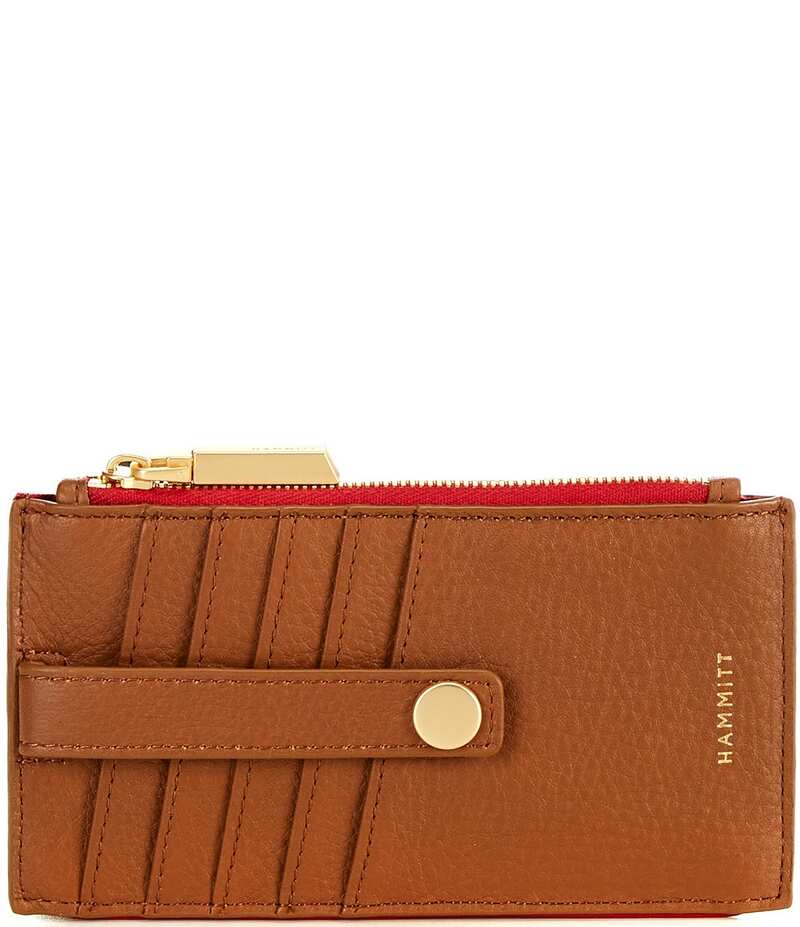 ハミット レディース 付属品 紙入れ Hammitt 210 West Card Holder Pebble/Brushed Gold Red Zip Mahogany Pebble/Brushed Gold Red Zip 赤いこと