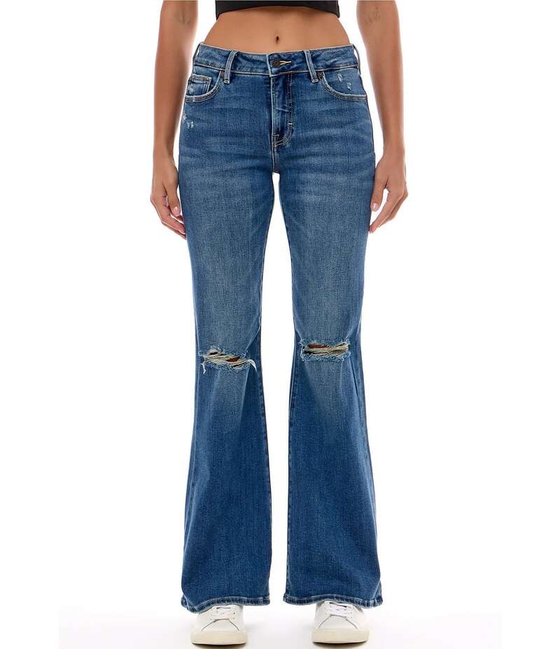 ヒドゥン ジーンズ レディース ボトムス デニムパンツ Hidden Jeans Happi Mid Rise Flare Jeans Dark Wash|ReVida 店