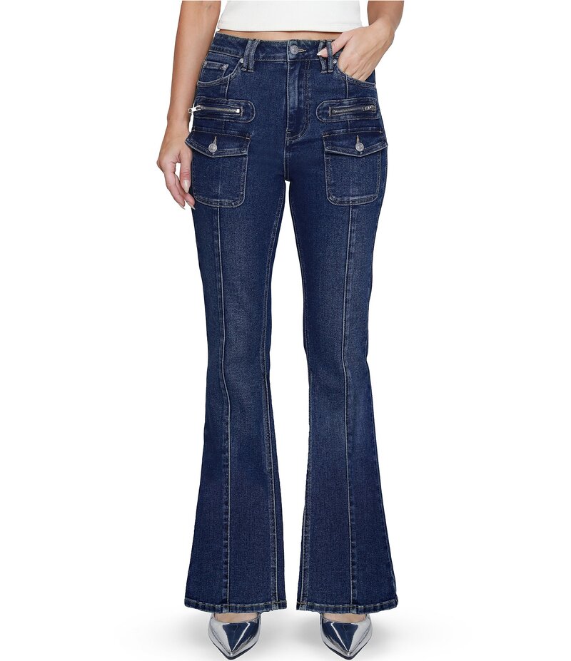 スティーブ マデン レディース ボトムス デニムパンツ ブーツカット ブーツ ジーンズ Stevie by Steve Madden Pocketed High Rise Bootcut Jeans Dark Wash