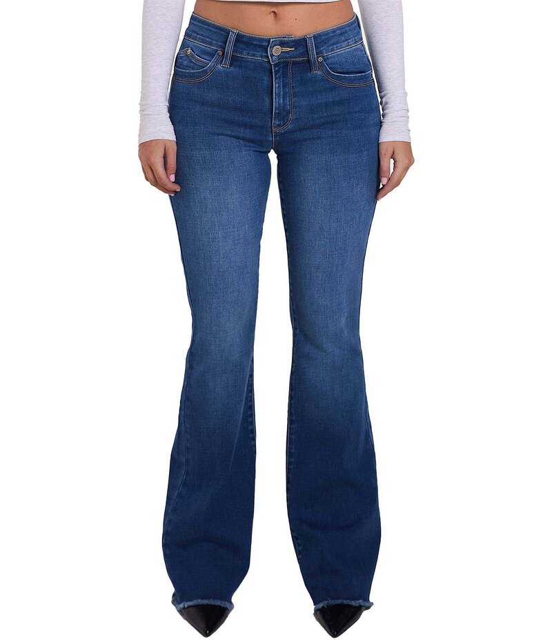 YMI ジーンズ レディース ボトムス デニムパンツ ジーンズ YMI Jeanswear Wanna Betta Butt High Rise Flare Jeans Medium Blue ブルー｜ReVida 店