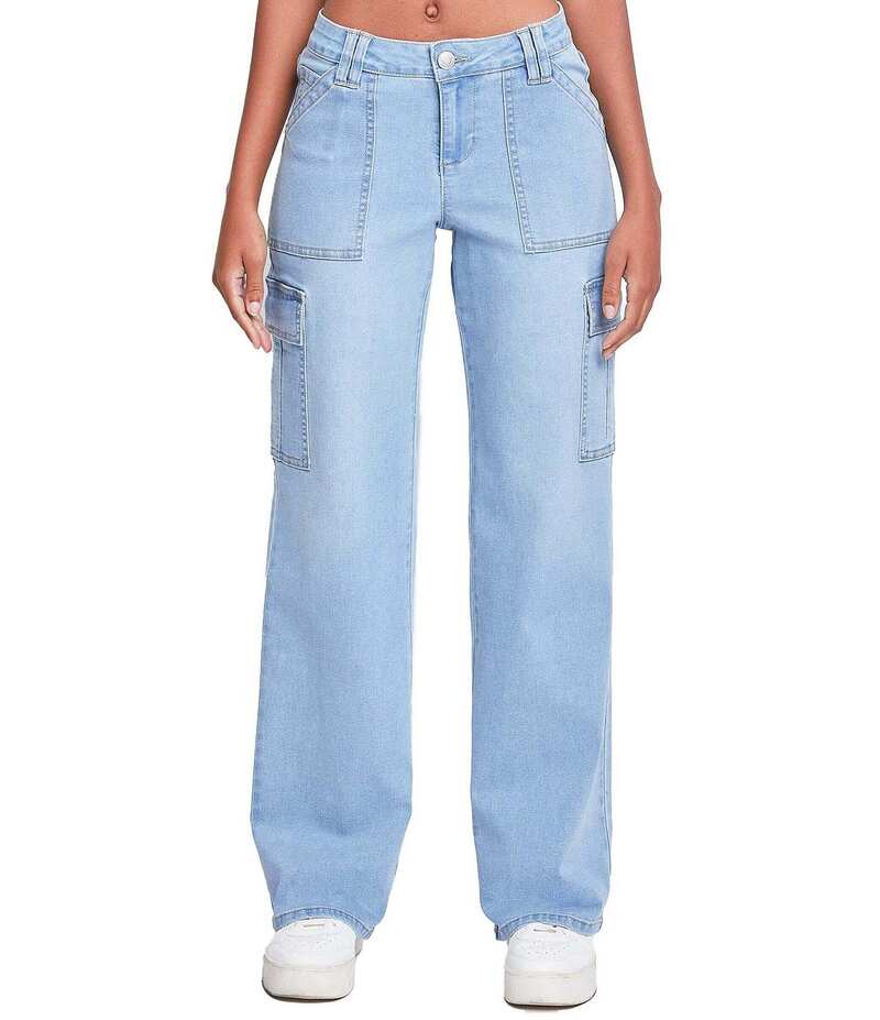 YMI ジーンズ レディース ボトムス デニムパンツ ローライズ ジーンズ YMI Jeanswear Low Rise Relaxed Cargo Jeans Light Blue ブルー