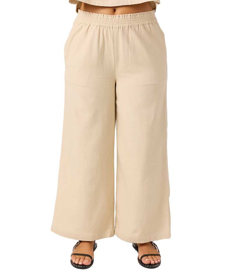 オニール レディース ボトムス カジュアルパンツ パンツ リネン O'Neill Sanders High Rise Paperbag-Waist Linen-Blend Pants Natural