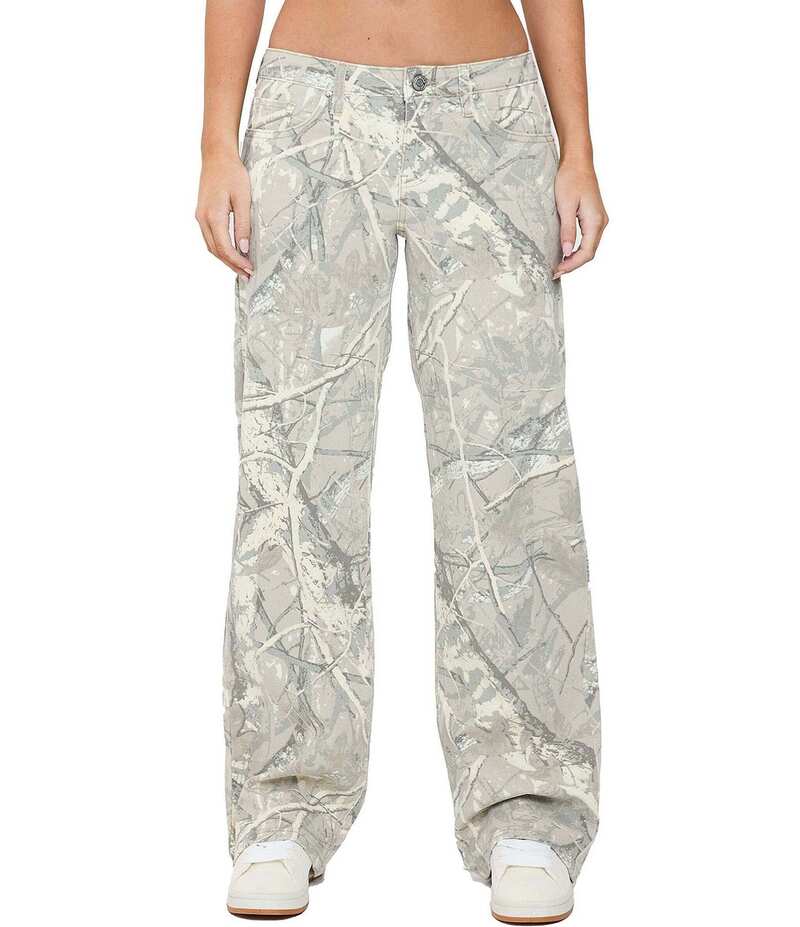 YMI デニム レディース ボトムス 心地好いズボン下 毛の荒物柄 ローライズ 刷り上げる ズボン下 YMI Jeanswear Low Rise Loose Animal Print Pants Sand 真砂