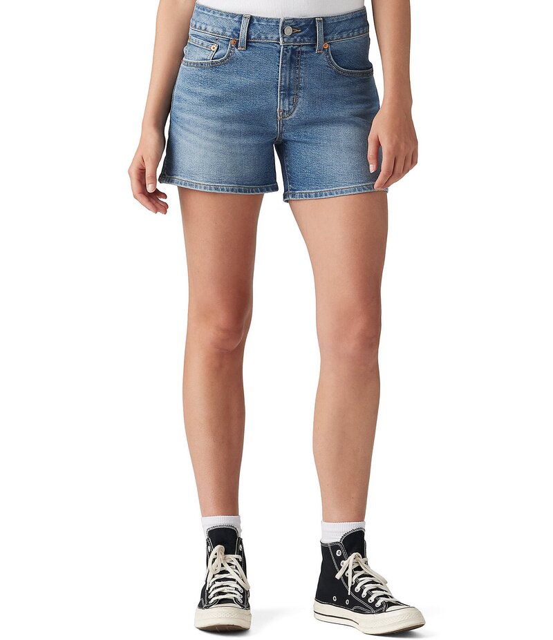 リーバイス レディース ボトムス ハーフパンツ・ショーツ ショートパンツ デニム Levi'sR Mid Rise Stretch Denim Shorts Blue ブルー