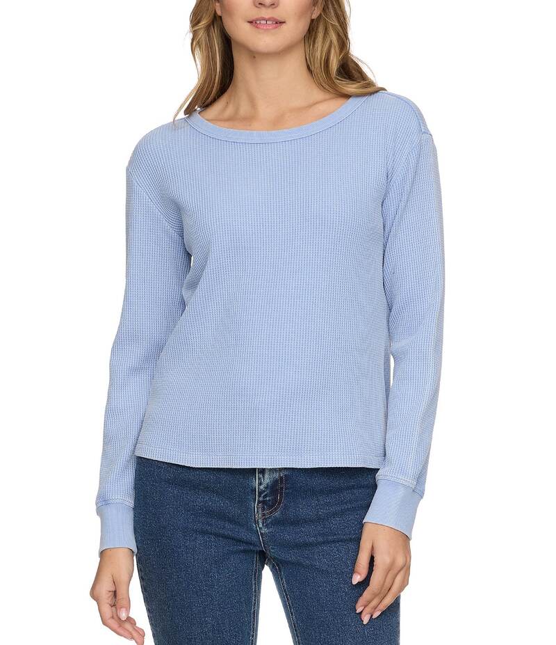 フラッグ アンド アンセム レディース トップス Tシャツ ニット Flag and Anthem Fayston Long Sleeve Waffle Knit Top Light Blue ブルー
