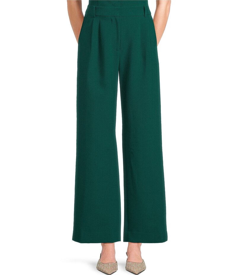 I.N.サンフランシスコ レディース ボトムス カジュアルパンツ ワイドレッグ パンツ I.N. San Francisco Mid Rise Wide Leg Coordinating Tailored Pants Evergreen