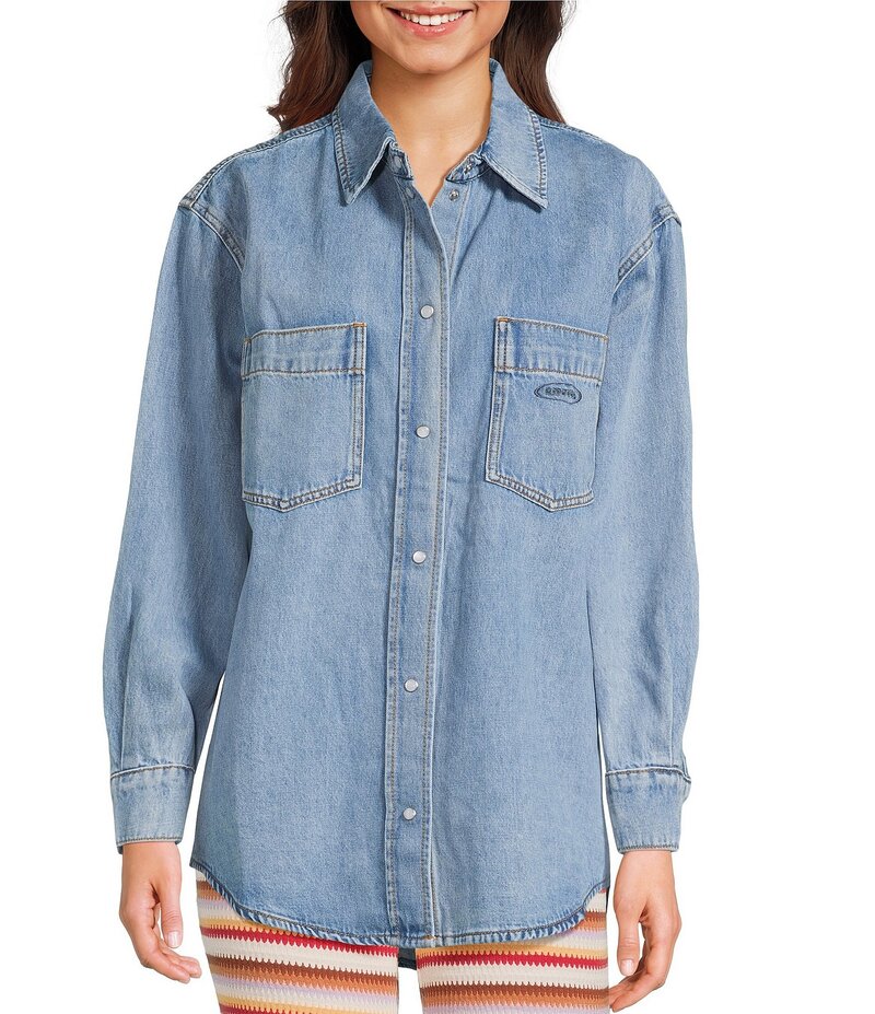 リップカール レディース トップス シャツ デニム Rip Curl Pacific Rider Long Sleeve Denim Shirt Blue ブルー