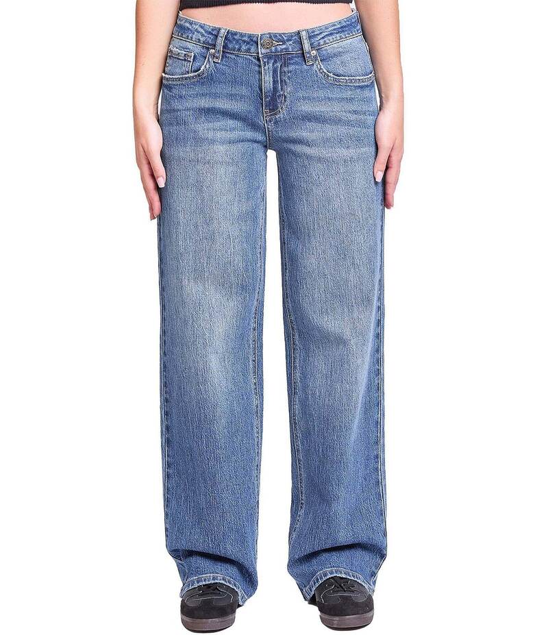 YMI デニム レディース ボトムス ジーンズズボン下 ワイドレッグ デニム YMI Jeanswear Luxe Brittany Wide Leg Jeans Indigo Blue インディゴ パンツ-ボトムス