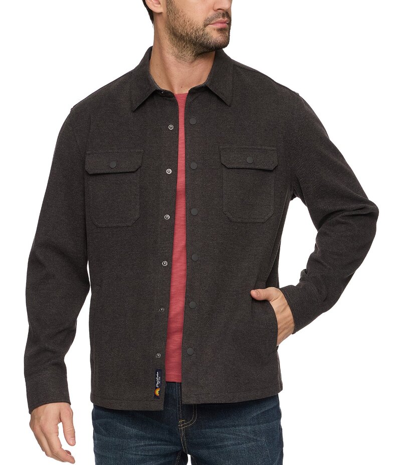 フラッグ アンド アンセム メンズ トップス シャツ ジャケット Flag and Anthem Hamlin Stretch Twill Shirt Jacket Charcoal チャコール