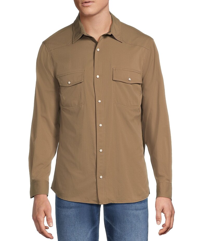 ラウン メンズ トップス シャツ トール Rowm Rec + Relax Big & Tall Long Sleeve Solid Western Shirt Brown ブラウン 8,564円