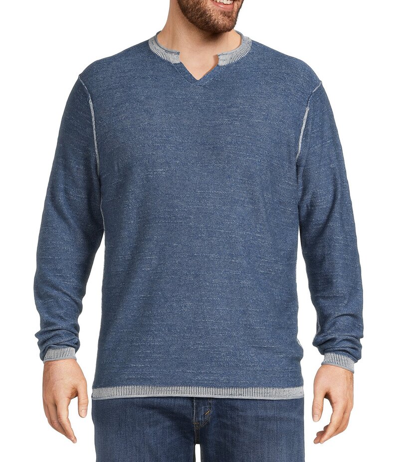ジョニー オー メンズ アウター 編み物・プルオーバー トール Johnnie-O Big \u0026 Tall Jamesy Long Sleeve Pullover Indigo インディゴ