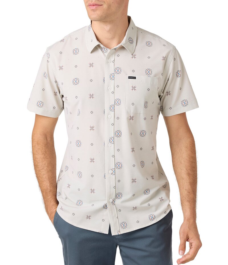 オニール メンズ トップス シャツ O'Neill TRVLR UPF Traverse Short Sleeve Standard Fit Woven Shirt Light Khaki カーキ