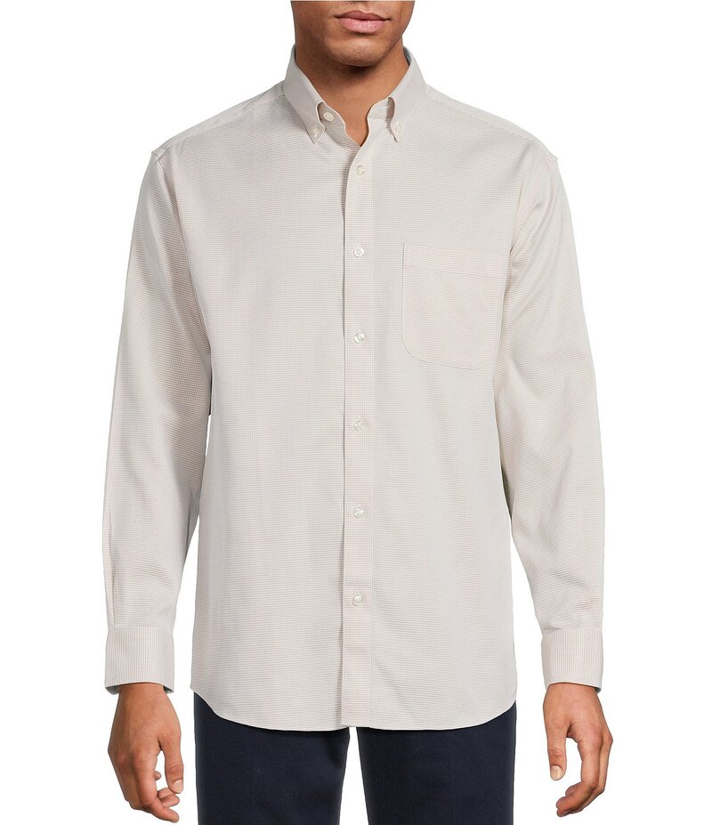 ラウンドトゥリーアンドヨーク メンズ トップス シャツ Gold Label Roundtree & Yorke Non-Iron Long Sleeve Solid Sport Shirt Tan タン