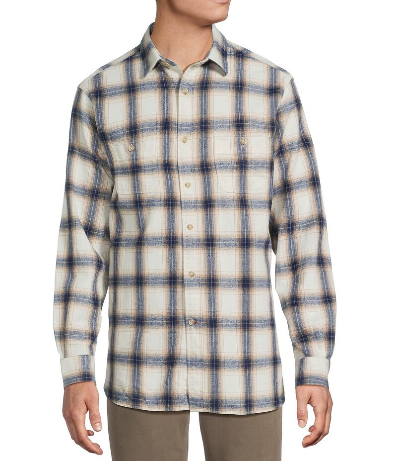 ダニエル クレミュ メンズ トップス プルオーバー Cremieux Blue Label The South Fork Collection Plaid Long Sleeve Woven Shirt Ecru エクリュ