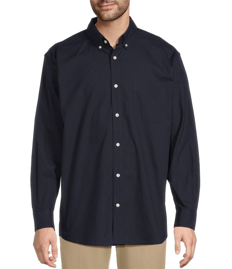ラウンドトゥリーアンドヨーク メンズ トップス シャツ Roundtree & Yorke Long Sleeve Soft Touch Solid Sport Shirt Dark Navy ネイビー