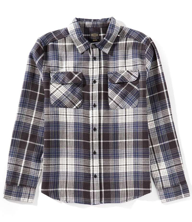 ルーカ メンズ トップス シャツ RVCA Dayshift Long Sleeve Flannel Shirt Black ブラック