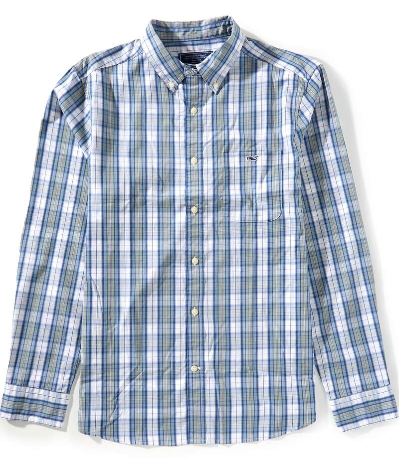 ヴァインヤードヴァインズ メンズ トップス プルオーバー Vineyard Vines Washashore Plaid Perfect Washed Poplin Woven Shirt Dune 読み合わせる
