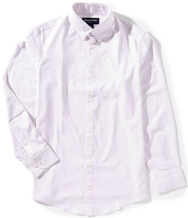 ミズンメイン メンズ トップス シャツ ミニ Mizzen+Main Leeward Mini Diamond Long Sleeve Woven Shirt Lavender Haze Crest Dot ラベンダー