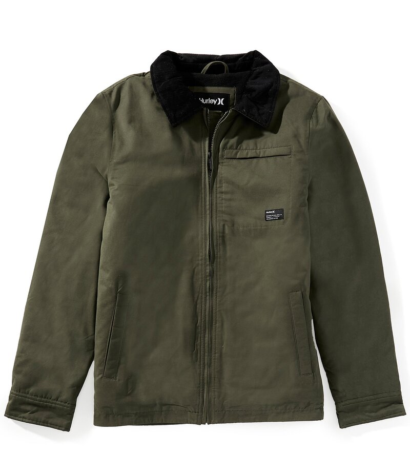 ハーレー メンズ アウター ジャケット・ブルゾン フリース ジャケット Hurley Robson Polar Fleece Jacket Deep Olive/Black ブラック