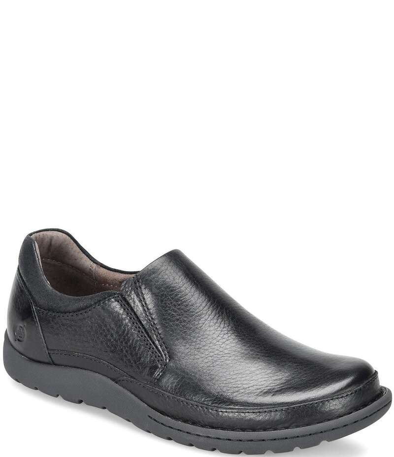 ボーン メンズ シューズ スリッポン・ローファー スニーカー レザー Born Men's Nigel Leather Slip On Sneakers Black ブラック