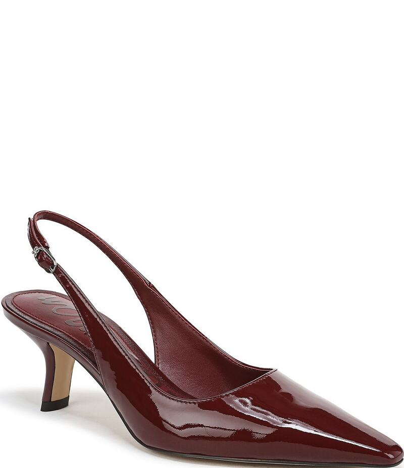 サムエデルマン レディース シューズ パンプス レザー Sam Edelman Bianka Patent Leather Pointed Toe Slingback Pumps French Merlot｜ReVida 店