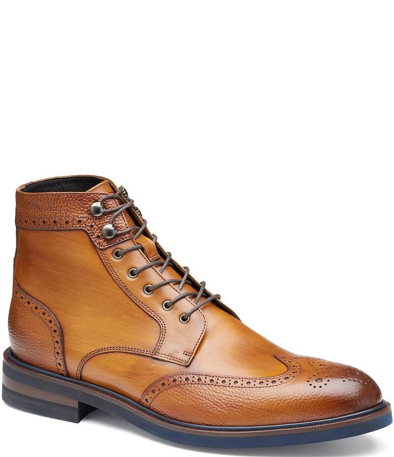 ジョンストンアンドマーフィー メンズ シューズ ブーツ・レインブーツ ウィングチップ ブーツ Johnston & Murphy Collection Men's Hartley Wingtip Boots Tan タン