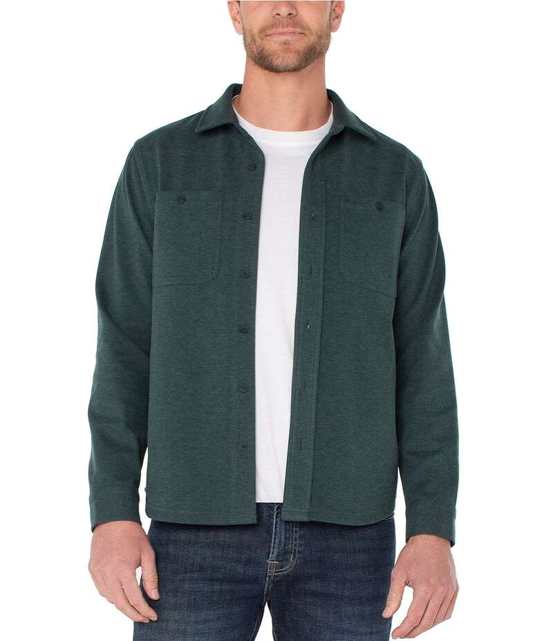 リヴァプール ロサンゼルス メンズ トップス シャツ ダウン ニット Liverpool Los Angeles Knit Long Sleeve Button-Down Shirt Spruce