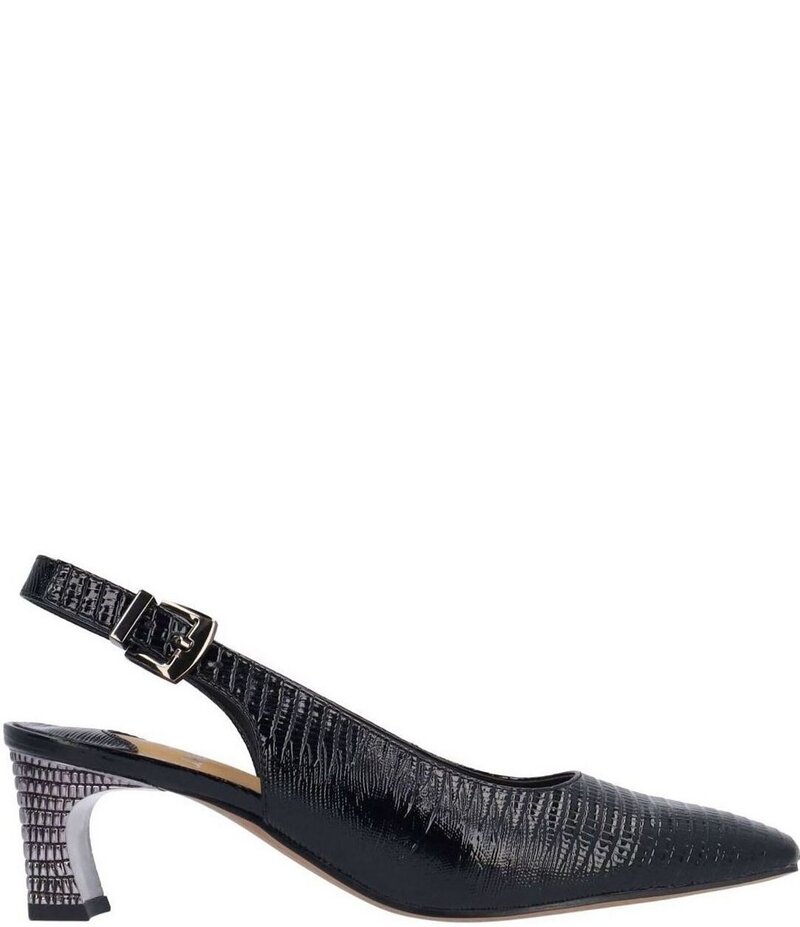 ジェイレニー レディース シューズ パンプス プリント ヒール J. Renee Hadyn Lizard Print Block Heel Slingback Pumps Black ブラック
