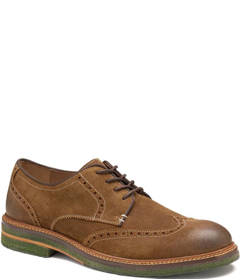 ジョンストンアンドマーフィー メンズ シューズ ドレスシューズ ウィングチップ オックスフォード スエード Johnston & Murphy Men's Calder Waxed Suede Wingtip Oxfords Snuff