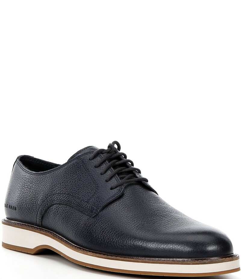 コールハーン メンズ シューズ ドレスシューズ オックスフォード レザー Cole Haan Men's Morse Grand Pebbled Leather Plain Toe Oxfords Midnight Moon/Angora｜ReVida 店