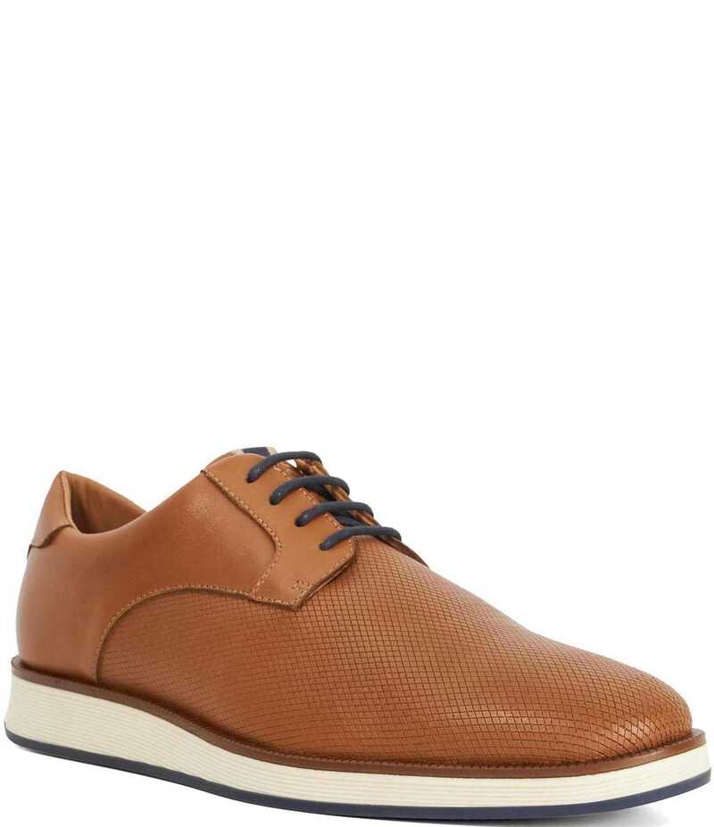 デューンロンドン メンズ シューズ ドレスシューズ オックスフォード レザー Dune London Men's Bow Embossed Leather Oxfords Tan タン