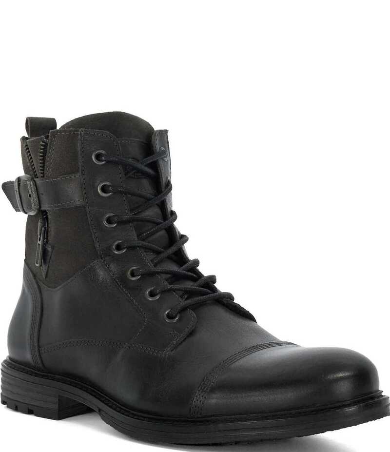 デューンロンドン メンズ シューズ ブーツ・レインブーツ 旗がしら ブーツ なめし革 Dune London Men\u0027s Call Leather Cap Toe Zip Buckle Hardware Boots Grey 薄墨色